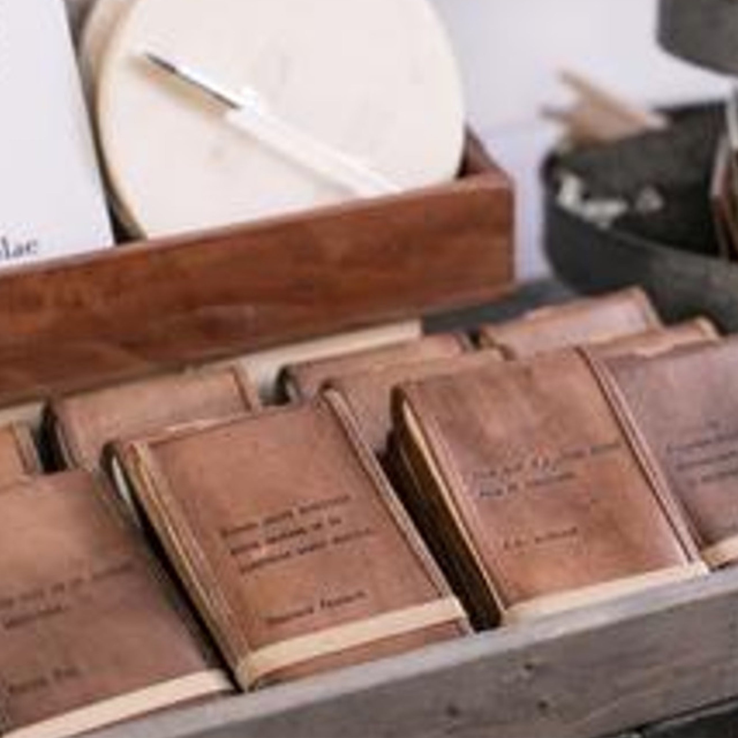 Mini leather quote journals by Sugarboo Feather & Bloom Suffield