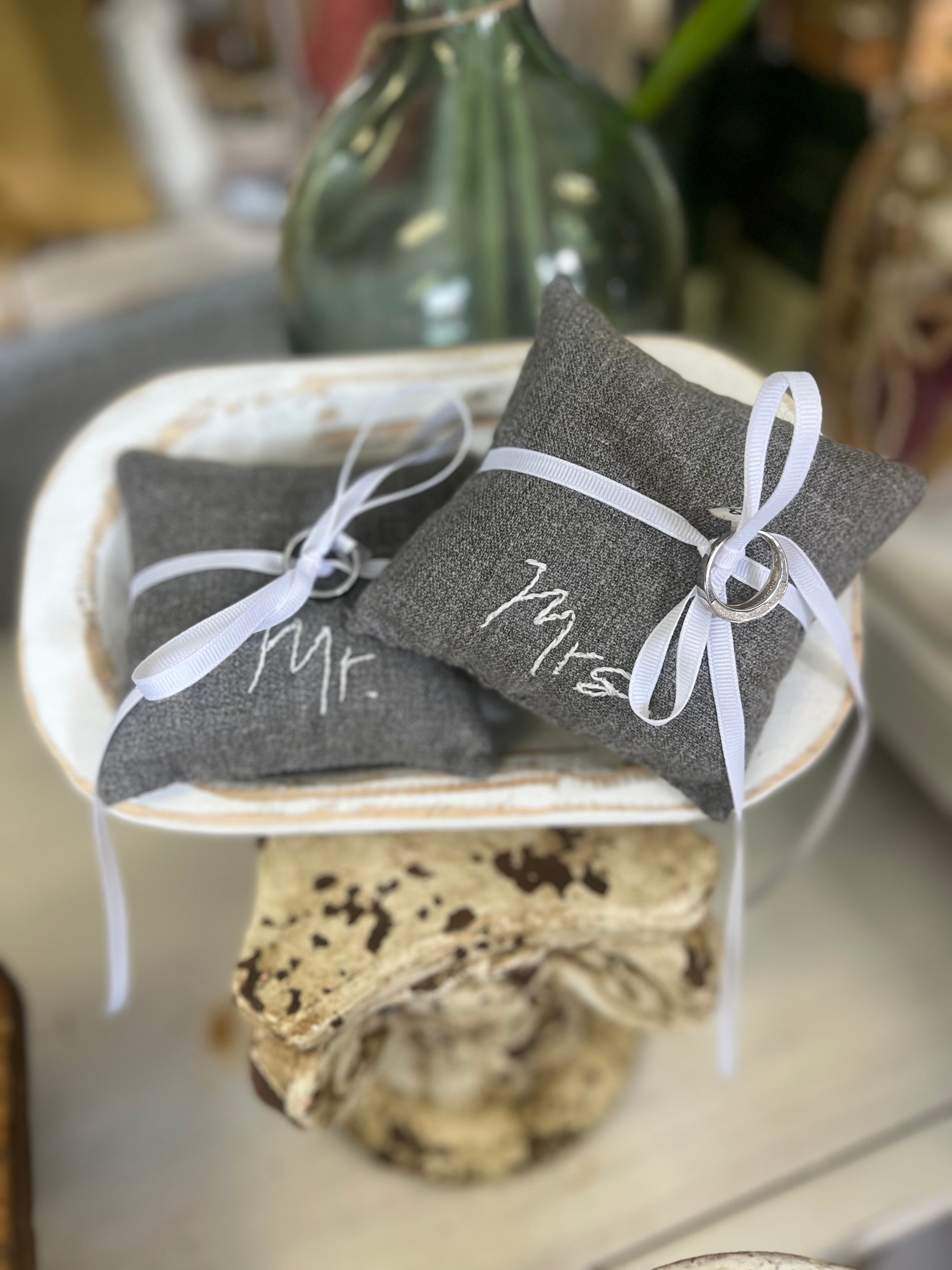 Suffield Rings Locally made custom mr and mrs ring bearer wedding ring pillows ...